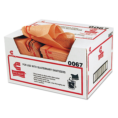 Chix Pro-Quat Food Service Towels, Medium Duty, 13 x 21, Red, 150/Carton (CHI0067)