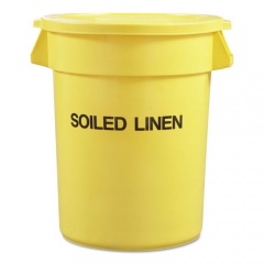 Rubbermaid Commercial Vented Round Brute Container, "Trash Only" Imprint, 33 gal, Plastic, Yellow (263957YEL)