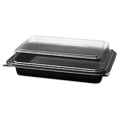 Dart Carryout Hinged Plastic Deli Boxes, 6.2 X 8.7 X 2.2, Black/clear, 200/carton (SCC844012PM94)