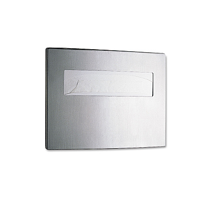 Bobrick Stanless Steel Toilet Seat Cover Dispenser, ConturaSeries, 15.75 x 2.25 x 11.25, Satin Finish (BOB4221)
