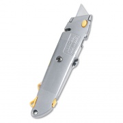 Stanley Quick-Change Utility Knife with Retractable Blade and Twine Cutter, 6" Metal Handle, Gray, 6/Box (10499BX)