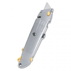 Stanley Quick-Change Utility Knife with Retractable Blade and Twine Cutter, Gray, 6/Box (10499BX)