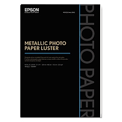 Epson Professional Media Metallic Luster Photo Paper, 5.5 mil, 13 x 19, White, 25/Pack (EPSS045597)