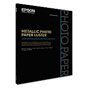 Epson Professional Media Metallic Luster Photo Paper, 5.5 mil, 17 x 22, White, 25/Pack (S045598)