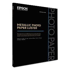 Epson Professional Media Metallic Luster Photo Paper, 5.5 mil, 17 x 22, White, 25/Pack (S045598)