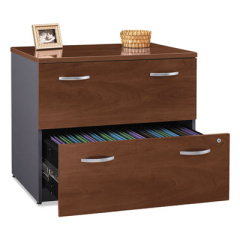 Bush Series C Lateral File, 2 Legal/Letter/A4/A5-Size File Drawers, Hansen Cherry/Graphite Gray, 35.75" x 23.38" x 29.88" (WC24454ASU)