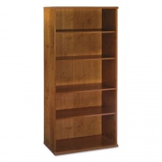 Bush Series C Collection Bookcase, Five-Shelf, 35.63w x 15.38d x 72.78h, Natural Cherry (WC72414)