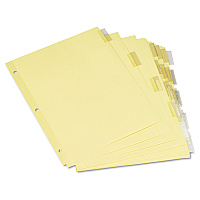 Universal Insertable Tab Index, 5-Tab, 11 x 8.5, Buff, Clear Tabs, 6 Sets (UNV21871)