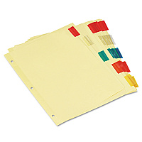 Universal Insertable Tab Index, 5-Tab, 11 x 8.5, Buff, Assorted Tabs, 6 Sets (UNV21870)