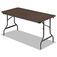 Iceberg OfficeWorks Classic Wood-Laminate Folding Table, Curved Legs, Rectangular, 60" x 30" x 29", Walnut (ICE55314)