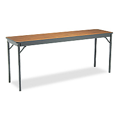 Barricks Special Size Folding Table, Rectangular, 72w x 18d x 30h, Walnut/Black (BRKCL1872WA)