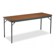 Barricks Special Size Folding Table, Rectangular, 72w x 24d x 30h, Walnut/Black (CL2472WA)