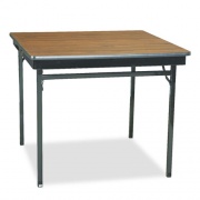Barricks Special Size Folding Table, Square, 36w x 36d x 30h, Walnut/Black (CL36WA)