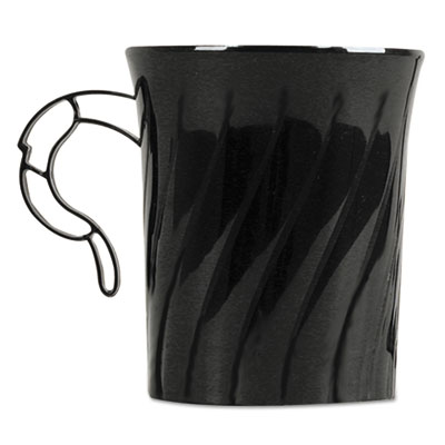 WNA Classicware Plastic Mugs, 8 Oz, Black, 8/pack, 24 Packs/carton (WNACWM8192BK)