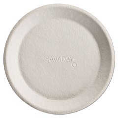 Chinet Savaday Molded Fiber Plates, 10" dia, Cream, 500/Carton (HUH10117)