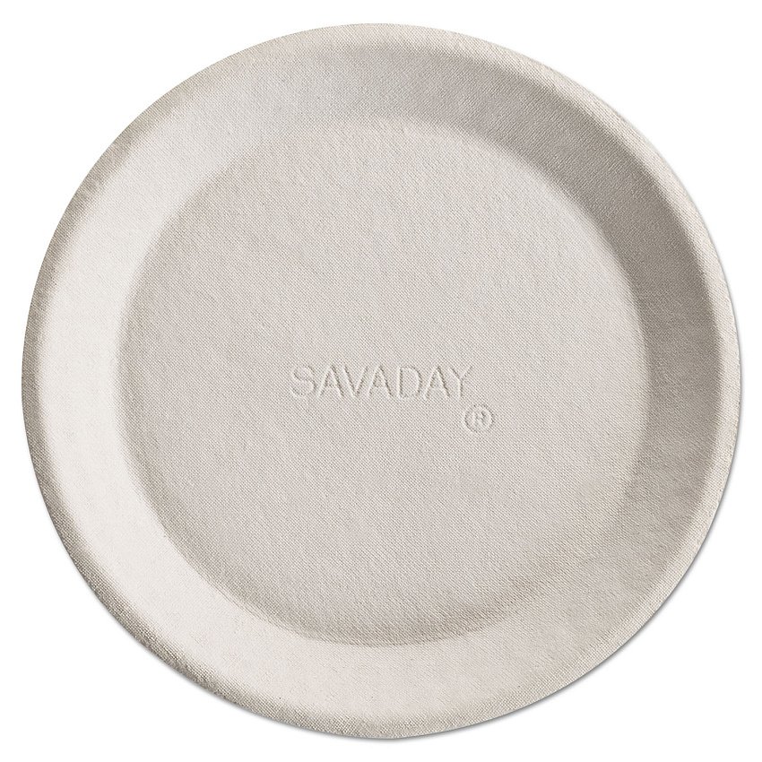Chinet Savaday Molded Fiber Plates, 10" dia, Cream, 500/Carton (HUH10117)