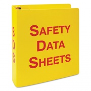 LabelMaster GHS SDS Binder, 3 Rings, 2.5" Capacity, 11 x 8.5, Yellow/Red (HZRS642)