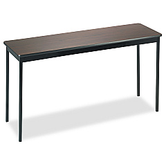 Barricks Utility Table, Rectangular, 60w x 18d x 30h, Walnut/Black (BRKUT1860WA)