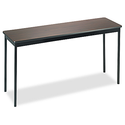 Barricks Utility Table, Rectangular, 60w x 18d x 30h, Walnut/Black (BRKUT1860WA)