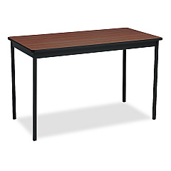 Barricks Utility Table, Rectangular, 48w x 24d x 30h, Walnut/Black (BRKUT244830WA)