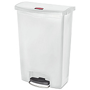 Rubbermaid Commercial Slim Jim Streamline Resin Step-On Container, Front Step Style, 24 gal, Polyethylene, White (RCP1883561)