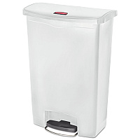 Rubbermaid Commercial Slim Jim Streamline Resin Step-On Container, Front Step Style, 24 gal, Polyethylene, White (RCP1883561)