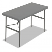 Iceberg IndestrucTable Classic Folding Table, Rectangular Top, 300 lb Capacity, 48w x 24d x 29h, Charcoal (65207)