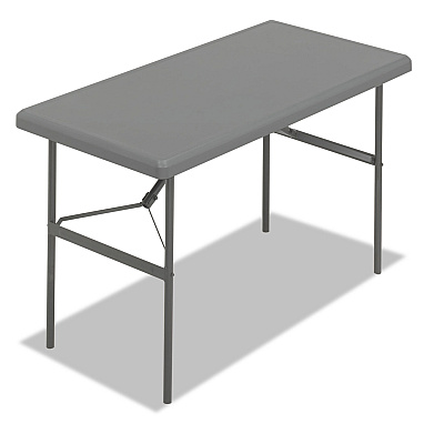 Iceberg IndestrucTable Classic Folding Table, Rectangular, 48" x 24" x 29", Charcoal (ICE65207)