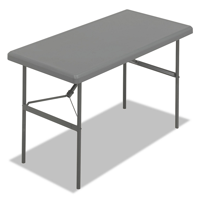 Iceberg IndestrucTable Classic Folding Table, Rectangular, 48" x 24" x 29", Charcoal (ICE65207)