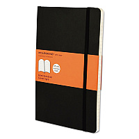 Moleskine Classic Softcover Notebook, 1-Subject, Narrow Rule, Black Cover, (192) 8.25 x 5 Sheets (HBGMSL14)