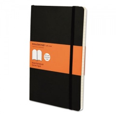 Moleskine Classic Softcover Notebook, 1-Subject, Narrow Rule, Black Cover, (192) 8.25 x 5 Sheets (MSL14)
