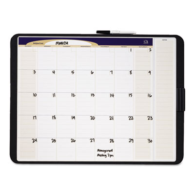 Quartet Tack and Write Monthly Calendar Board, 23 x 17, White Surface, Black Plastic Frame (QRTCT2317)