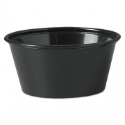 Dart Polystyrene Souffle Cups, 3.25 oz, Black, 250/Bag, 10 Bags/Carton (P325BLK)