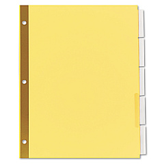 Universal Deluxe Extended Insertable Tab Indexes, 5-Tab, 11 x 8.5, Buff, Clear Tabs, 6 Sets (UNV21875)