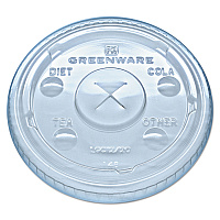 Fabri-Kal Greenware Cold Drink Lids, Fits 9 oz Old Fashioned Cups, 12 oz Squat Cups, 20 oz Cups Clear, 1,000/Carton (FABLGC1220)