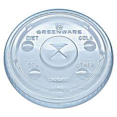 Fabri-Kal Greenware Cold Drink Lids, Fits 9 oz Old Fashioned Cups, 12 oz Squat Cups, 20 oz Cups Clear, 1,000/Carton (FABLGC1220)