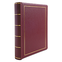 Wilson Jones Binder for Corporation Minutes, 3 Posts, 2" Capacity, 11 x 8.5, Red w/Gold Trim (WLJ39611)