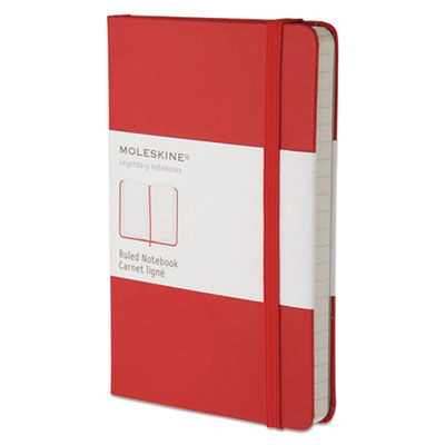 Moleskine Hard Cover Notebook, 1-Subject, Narrow Rule, Red Cover, (192) 5.5 x 3.5 Sheets (HBGMM710R)