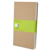 Moleskine Cahier Journal, 1-Subject, Unruled, Brown Kraft Cover, (80) 8.25 x 5 Sheets, 3/Pack (QP418)
