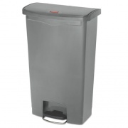 Rubbermaid Commercial Streamline Resin Step-On Container, Front Step Style, 18 gal, Polyethylene, Gray (1883604)