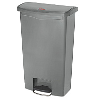 Rubbermaid Commercial Slim Jim Streamline Resin Step-On Container, Front Step Style, 18 gal, Polyethylene, Gray (RCP1883604)