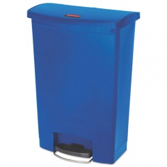 Rubbermaid Commercial Streamline Resin Step-On Container, Front Step Style, 24 gal, Polyethylene, Blue (1883597)