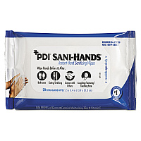 Sani Professional PDI Sani-Hands Instant Hand Sanitizing Wipes, 1-Ply, 5.5 x 8.4, White, 20/Pack, 48 Packs/Carton (P71520)