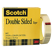 Scotch Double-Sided Tape, 3" Core, 0.75" x 36 yds, Clear (MMM665341296)