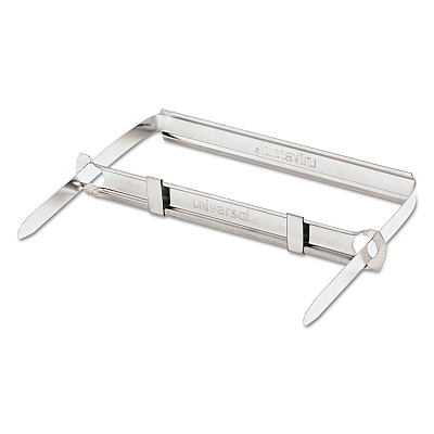 Universal Two-Piece Two-Prong Paper Fastener Base and Compressor Sets, 2" Capacity, 2.75" Center to Center, Silver, 50/Box (UNV81002)