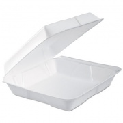Dart Foam Hinged Lid Container, 1-Comp, 9.3 X 9 1/2 X 3, White, 100/bag, 2 Bag/carton (95HTPF1R)