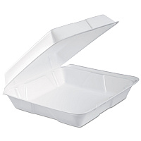 Dart Foam Hinged Lid Container, Performer Perforated Lid, 9.3 x 9.5 x 3, White, 100/Bag, 2 Bag/Carton (DCC95HTPF1R)