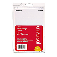 Universal Plain Self-Adhesive Name Badges, 3 1/2 x 2 1/4, White, 100/Pack (UNV39101)