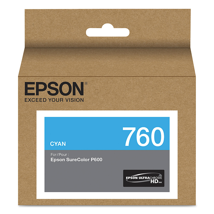 Epson T760220 (760) UltraChrome HD Ink, Cyan