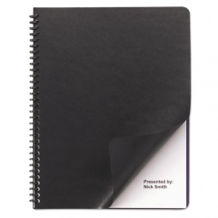 GBC Leather-Look Presentation Covers for Binding Systems, Black, 11.25 x 8.75, Unpunched, 50 Sets/Pack (2001712)